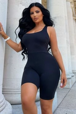 Fashion Nova Remedy For Everything Romper - Black Rompers