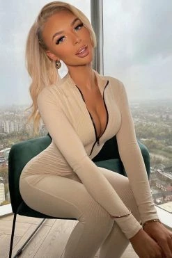 Fashion Nova Jumpsuits Sabrina Snatched Jumpsuit - Cream