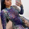 Fashion Nova Jumpsuits Sassy Slither Snake Jumpsuit - Purple/combo
