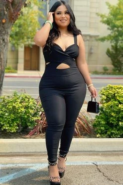 Fashion Nova Sexy Innocence Skinny Leg Jumpsuit - Black
