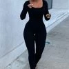 Fashion Nova Jumpsuits Sienna Sculpted Jumpsuit - Black