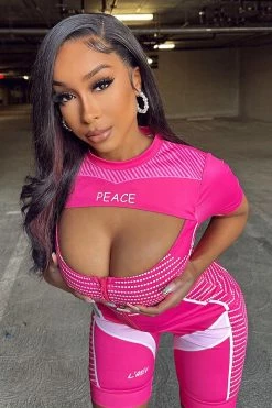 Fashion Nova Sporty Baby Romper - Pink