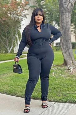 Fashion Nova The Best Vibe Jumpsuit - Black