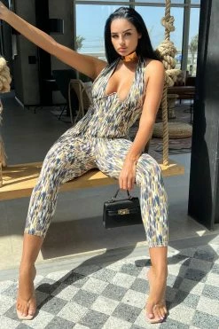 Fashion Nova Vivienne Jumpsuit - Taupe/combo Jumpsuits