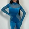 Fashion Nova Jumpsuits You're All I Need Velvet Jumpsuit - Turquoise